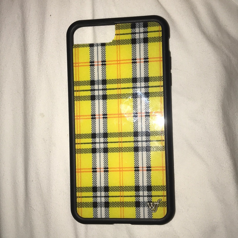 wildflower yellow plaid case for iphone 6/7/8 plus